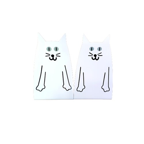 Soporte para Libros / Juegos Gatos Organizador Cat Metalico Bookend Base Librero