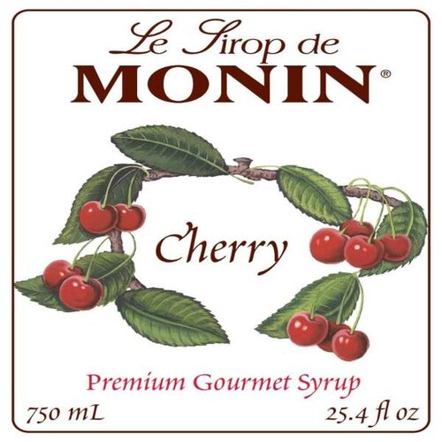 Caja de 6 Piezas Saborizante Monin Cherry de 750 Ml Para Todo Tipo de Bebidas
