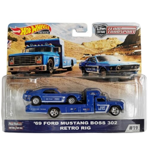 Hot Wheels Team Transport '69 Ford Mustang Boss 302 Retro Rig