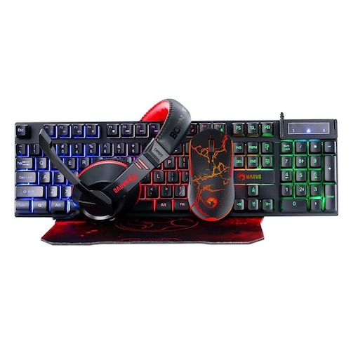 Kit Gamer 4en1 Marvo CM409 (teclado/mouse/diadema/tapete)