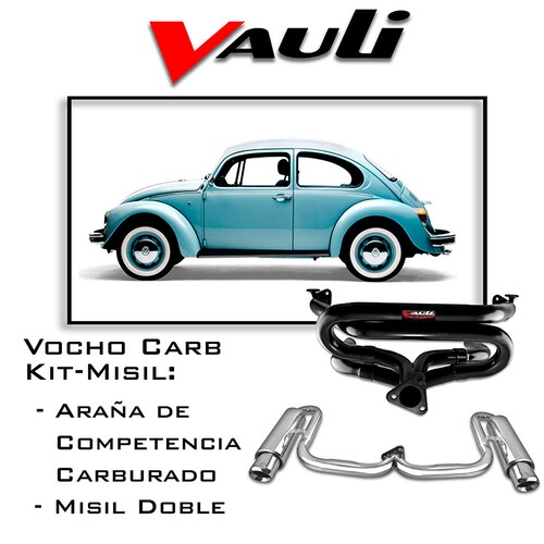 Vauli Kit Pack Escape Deportivo Para Vocho Araña De Competencia Y Misil Doble Vauli (Carburador)