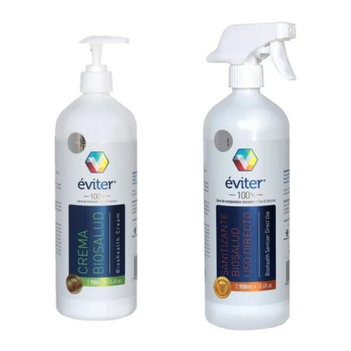 Combo Spray Desinfectante + Crema Antiseptica Eviter 900 Ml