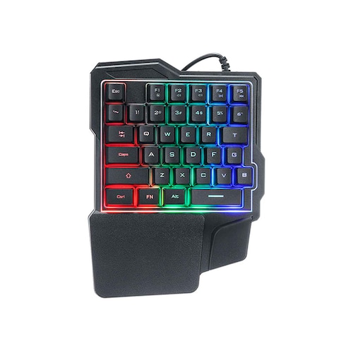 Teclado Mecánico De Una Mano RGB TECK TECK, 35 Teclas Con Retroiluminación y Fn