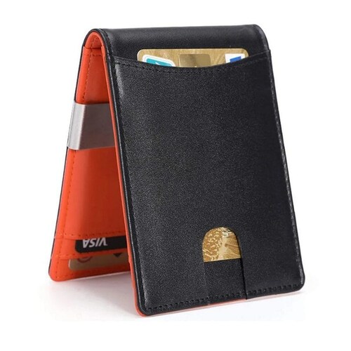 Cartera De Cuero Con Bloqueo  Rfid Para Hombre Mujer