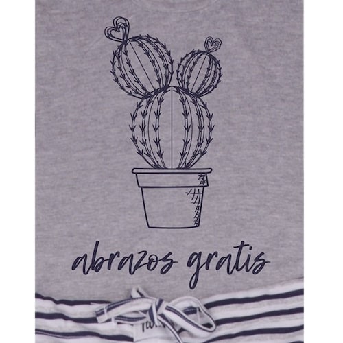 Pijama Mujer Short Y Playera. Cactus Espinoso: Abrazos Gratis! 