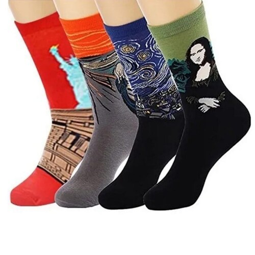 Calcetines Largos Unisex Obras De Arte Pinturas De 4 Pares