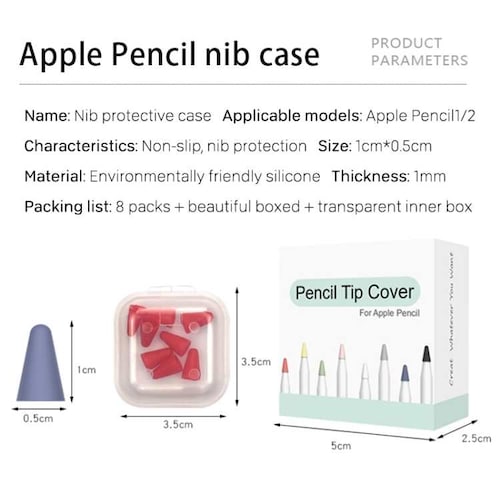 Funda Apple Pencil 1 Y 2 Protector Punta Apple Pencil Suave