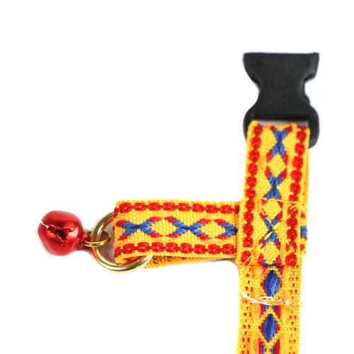 Collar con grecas color Amarillo para mascotas marca El Rebozo de Dolce