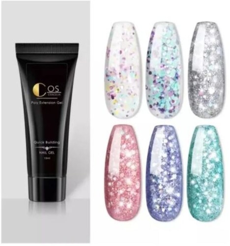 Polygel Glitter Nail Para Decoración De Uñas 15ml 1 Pieza