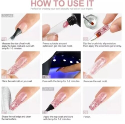 Polygel Glitter Nail Para Decoración De Uñas 15ml 1 Pieza
