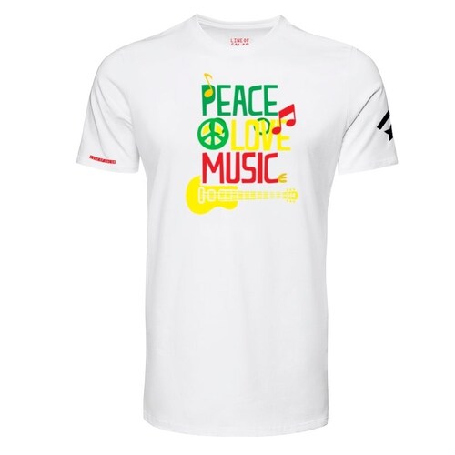 Line of color playera reggae Peace love music