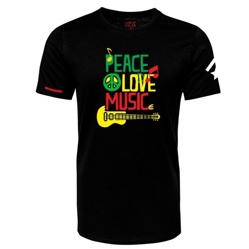 Line of color playera reggae Peace love music