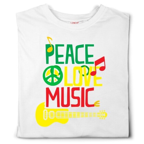 Line of color playera reggae Peace love music