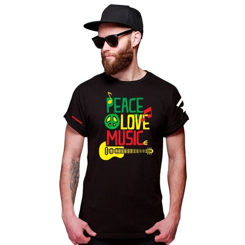 Line of color playera reggae Peace love music