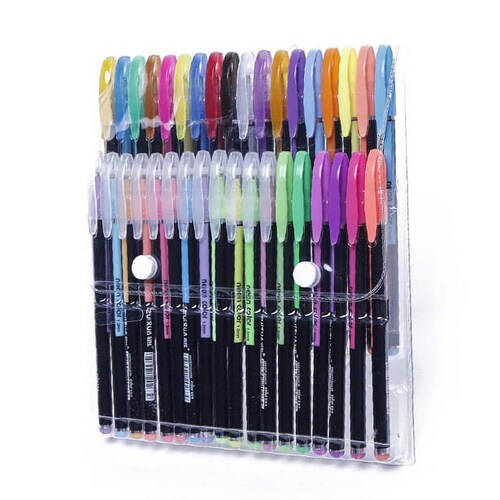 36 Plumas de Gel en Colores Surtidos Dibujo y Escritura Punto Mediano GelPens