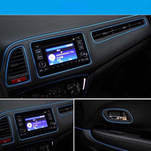 Moldura Interior Decorativa Vista Automotriz Tablero Auto 5m Color Azul 