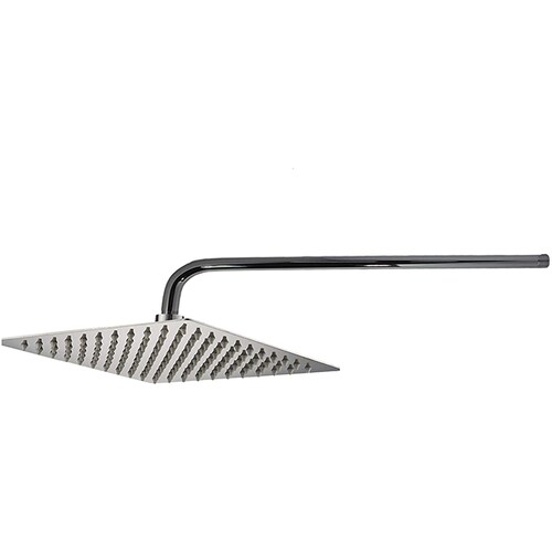 CNX Regadera Cuadrada de 10" con tubo en acero inoxidable en 40 cm