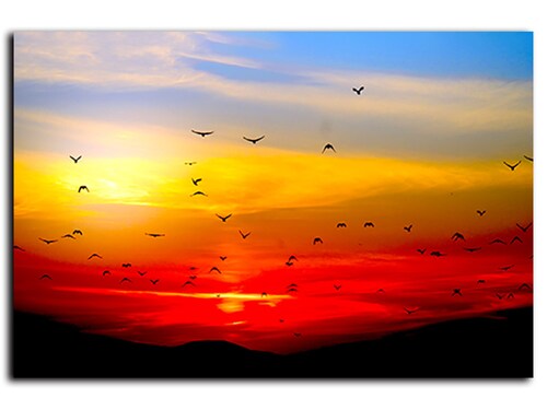 Cuadro Decorativo Canvas atardecer rojo y amarillo