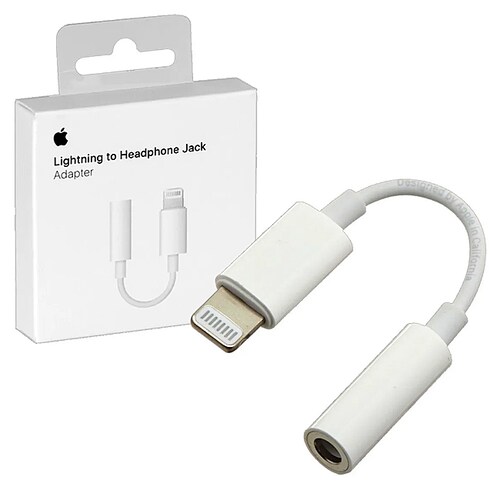 Adaptador de Lightning a jack 3.5 mm para Audífonos Apple Original.