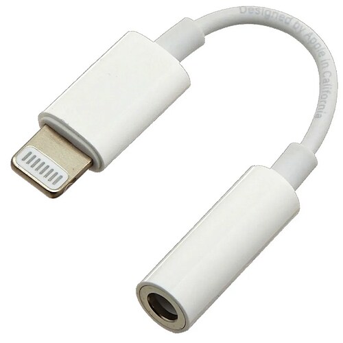 Adaptador de Lightning a jack 3.5 mm para Audífonos Apple Original.