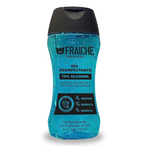 Paquete 12 Pz Gel Antibacterial Fraiche 70% Alcohol 250 Ml C/U