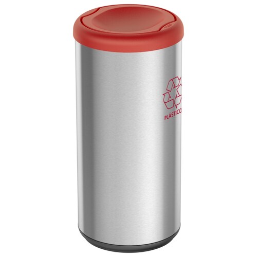 Bote Cesto para basura de acero inoxidable Tramontina 94539/202 Rojo 40 lts Plástico END 