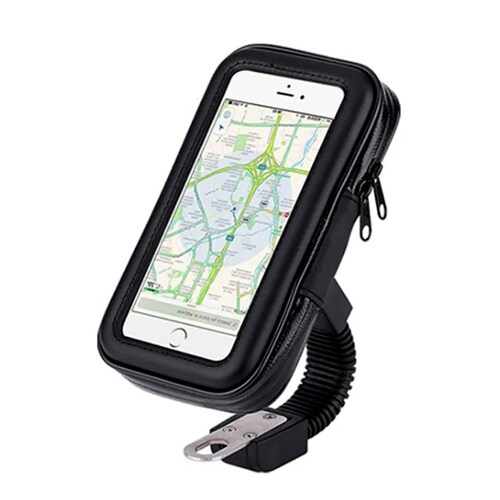 SOPORTE IMPERMEABLE DE CELULAR PARA BICI O MOTO, NEGRO