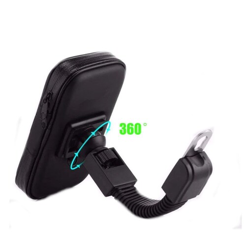 SOPORTE IMPERMEABLE DE CELULAR PARA BICI O MOTO, NEGRO