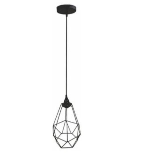 Lampara Colgante Vintage Prisma Negro Minimalista