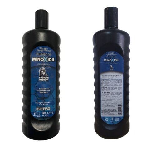 Shampoo Minoxidil Mayoreo Indio Papago 6 Botellas Crecimiento Cabello Anti Caída