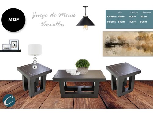 Juego de Mesas Modelo Versalles 3 Piezas 