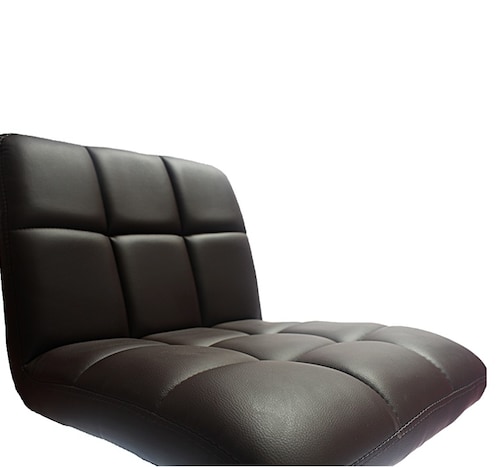 Set dos Bancos 335B Chocolate en piel sintetica de Poliouretano diseño cuadriculado para barra de altura Ajustable giratorio con Posapie y base redonda.