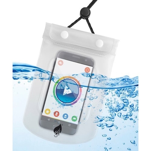 Funda Bolsa Contra Agua Celular Greenleaf 3 Cierres Transparente