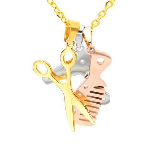 Joya Kit Aretes Cadena Con Dije Secadora Tijeras Peine Estilista