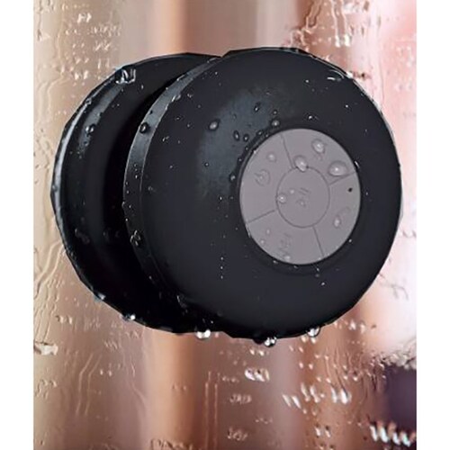 Bocina Negro Bluetooth Redonda Impermeable Contra Agua Baño