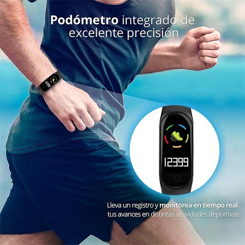 Pulsera Inteligente Sport Ritmo Cardiaco Con 3 Correas Redlemon