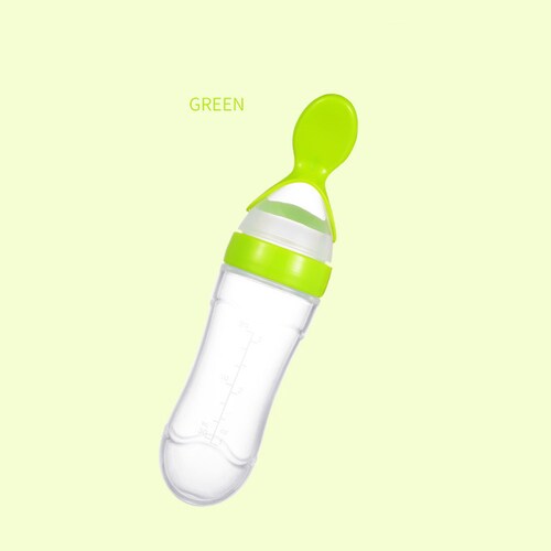 Cuchara Para Biberon Para Papilla Alimentador De Bebe Bebes Color Verde