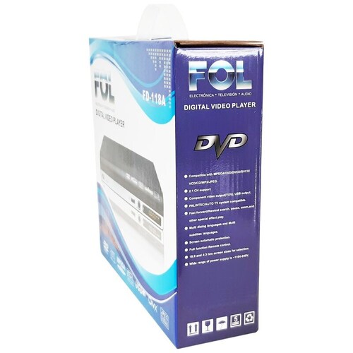 Reproductor DVD con Karaoke FOL FD-118A