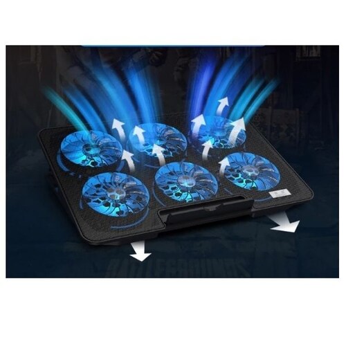 BASE ENFRIADORA VENTILADOR LAPTOP 6VENTILADORES GAMER MDPC01