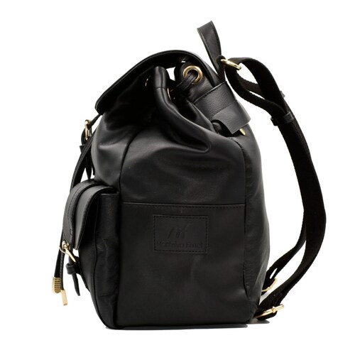 Backpack bolso 100% piel genuina bolsa mochila negra 