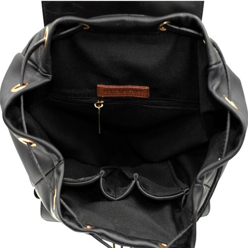 Backpack bolso 100% piel genuina bolsa mochila negra 