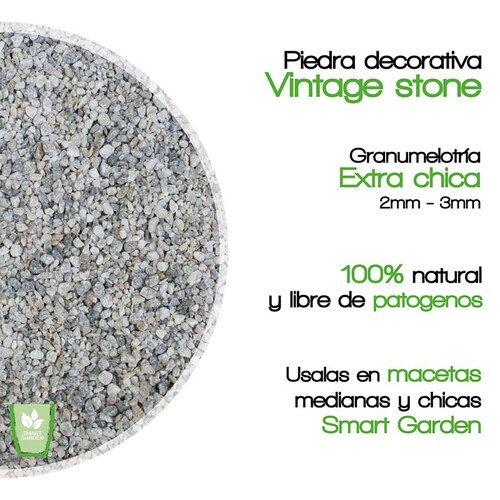 Smart Garden - Piedra Decorativa - Ideal para macetas, Jardines, decoración - Incluye una Bolsa con 2.5kg de Piedra Decorativa. (Extra Chica, Vintage Stone)