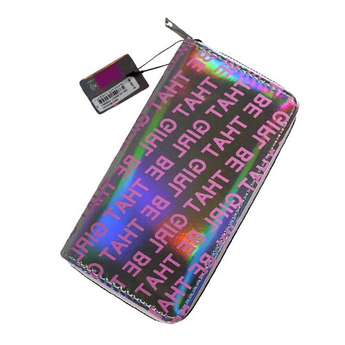 Cartera Tipo Monedero Mujer Billetera Cremallera Estilo Trendy Letras + Gel
