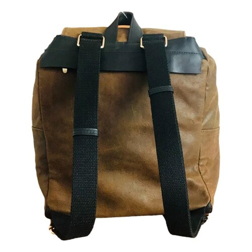 Backpack bolso 100% piel genuina bolsa mochila café vintage