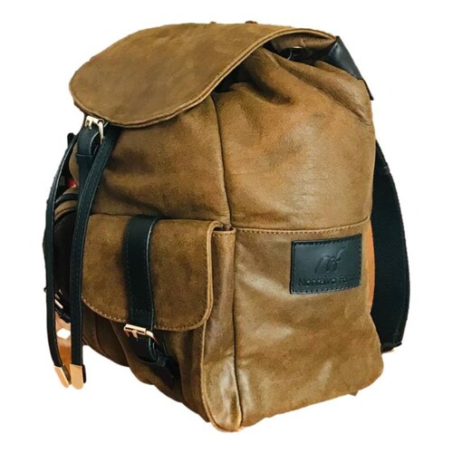 Backpack bolso 100% piel genuina bolsa mochila café vintage