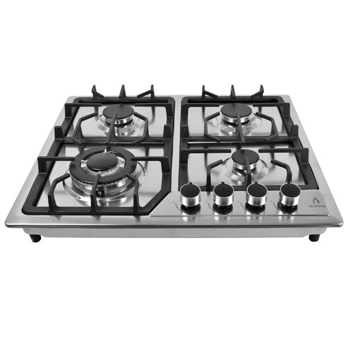 Parrilla de gas empotrable con cubierta y cuerpo de acero inoxidable SUPRA EXQUISIT parrilla a gas de 4 quemadores 
