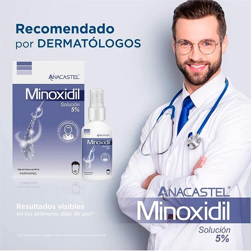 Minoxidil Anacastel Crecimiento Cabello y Barba 5% - 3 Spray
