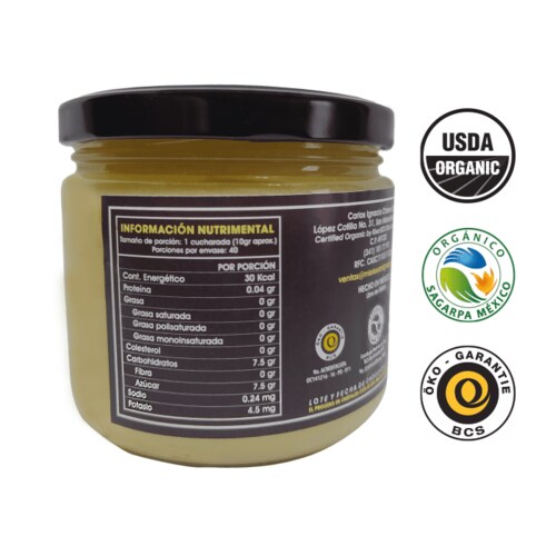 Miel ORGANICA San Ignacio Cremosa (Mantequilla) Untable Frasco 400gr USDA Organic SAGARPA Organico 100% pura de abeja