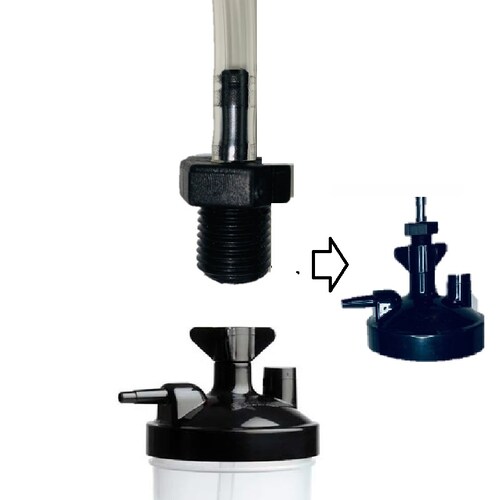 Kit mantenimiento concentrador de oxigeno 1 vaso humificador, 1 canula 7 m y adaptador