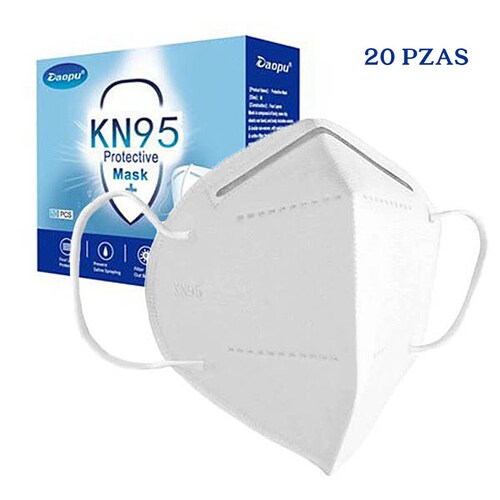 Cubrebocas Mascarilla Tapabocas KN95 Certificación FDA Caja con 20 Pzas Máxima Protección FFP2 5 Capas De Protección